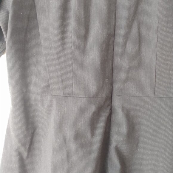 Striped Mennonite Cape Dress 41"B 34"W Modest Black White Pinstripe Handmade - Picture 12 of 14